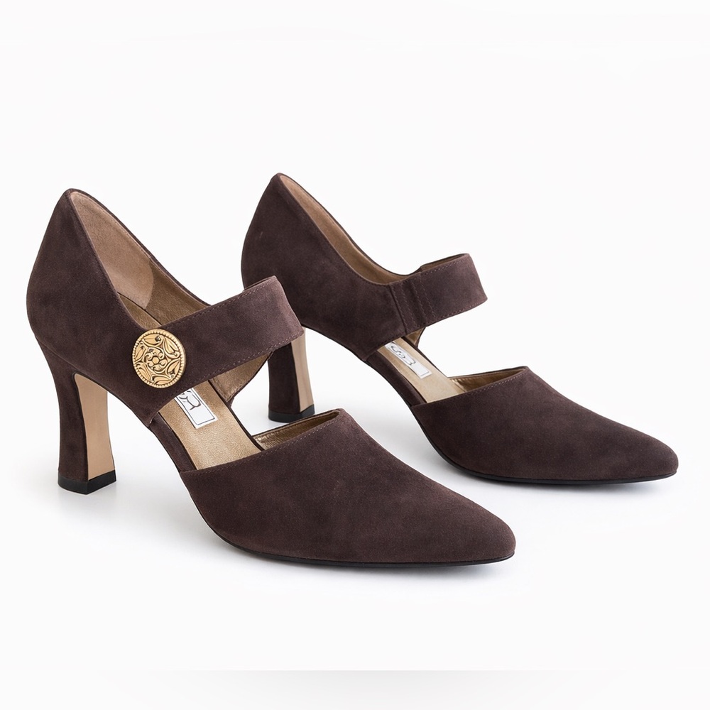 Paloma Made in Italy | Brown Suede | Mary Jane Heels | Size 6B